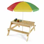 Plum Rectangular Picnic table with Parasol (Natural) | Purchase Table & Get Free Interactive Toy - Image 2