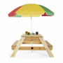 Plum Rectangular Picnic table with Parasol (Natural) | Purchase Table & Get Free Interactive Toy - Image 3
