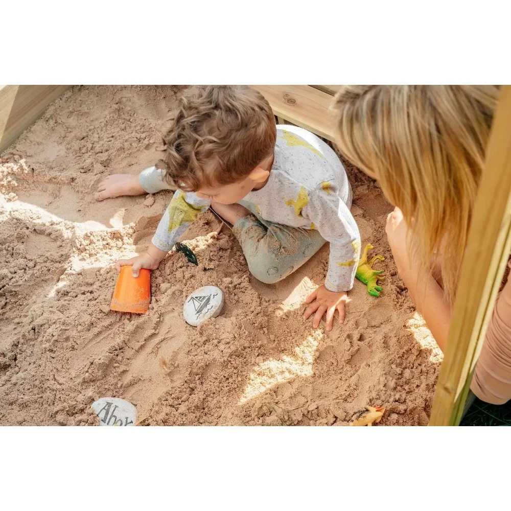 PLUM WOODEN SANDPIT WITH CANOPY - NATURAL - Image 9
