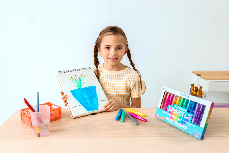 Rainbow Sparkle Metallic Watercolor Gel Crayons - Set of 12 - Image 8