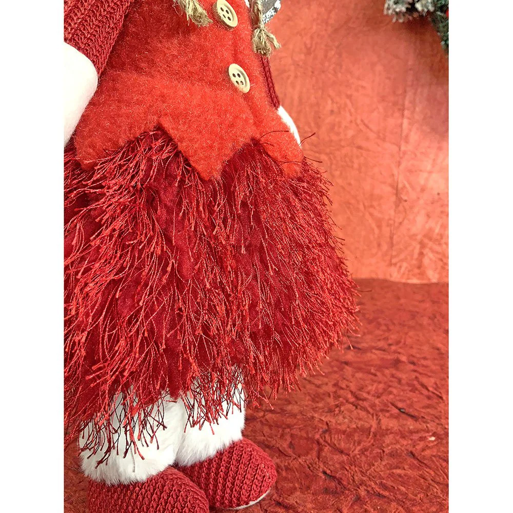 Red Skirt Christmas Angel with Glitter Silver Wings Christmas Table Décor - Image 10
