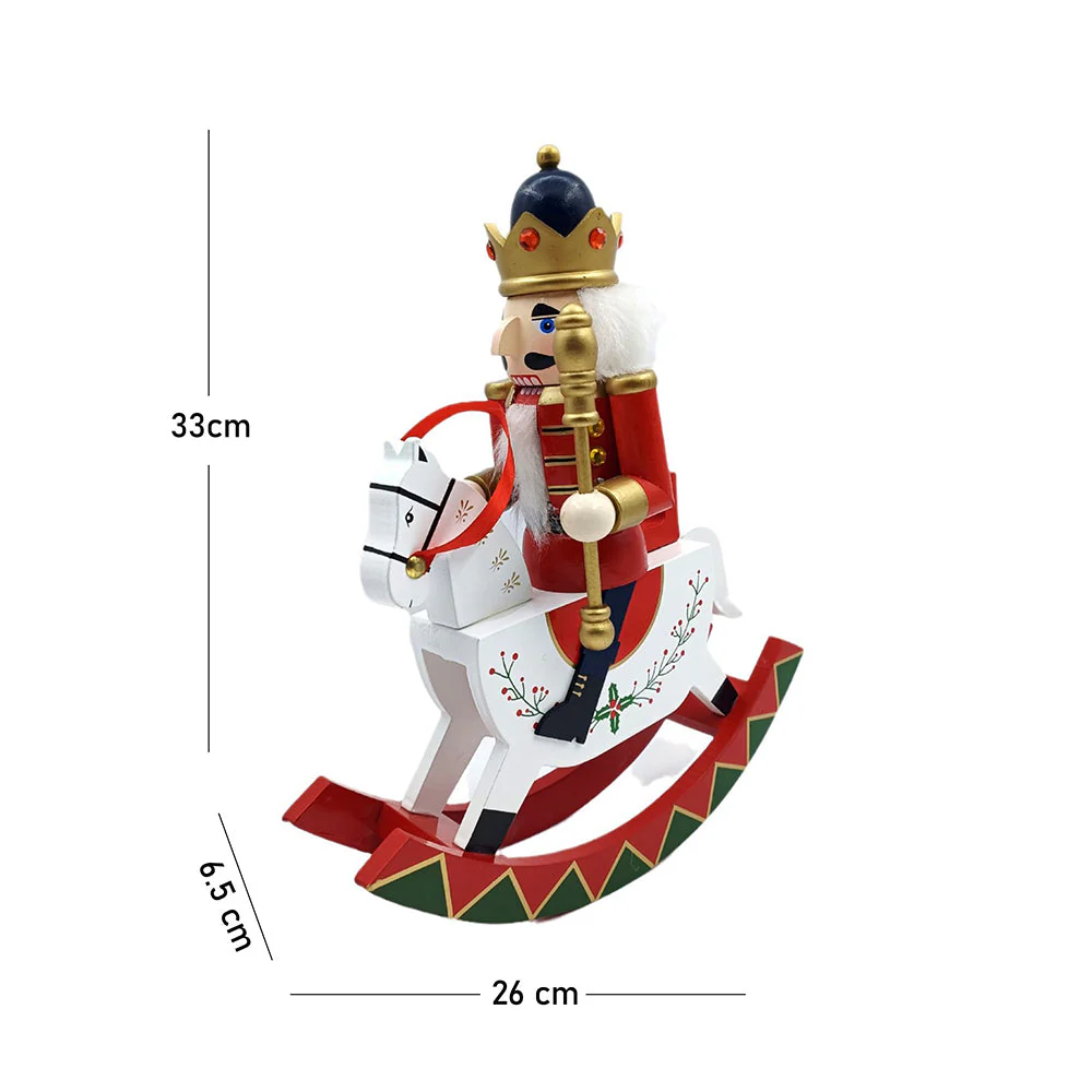 Red wooden rocking horse Christmas Home and table décor - Image 6