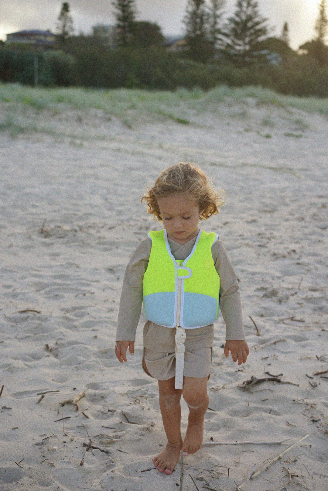 Salty the Shark Swim Vest 1-2 Aqua Neon Yellow - Image 8