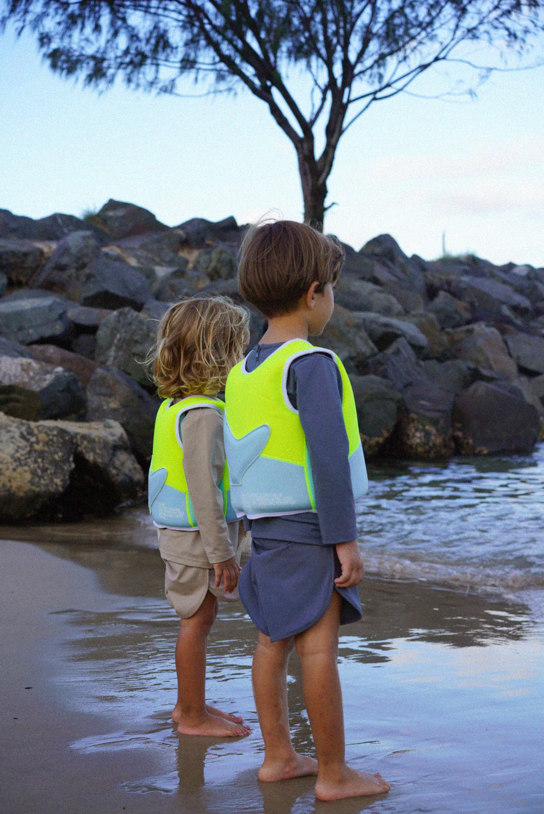 Salty the Shark Swim Vest 3-6 Aqua Neon Yellow - Image 8