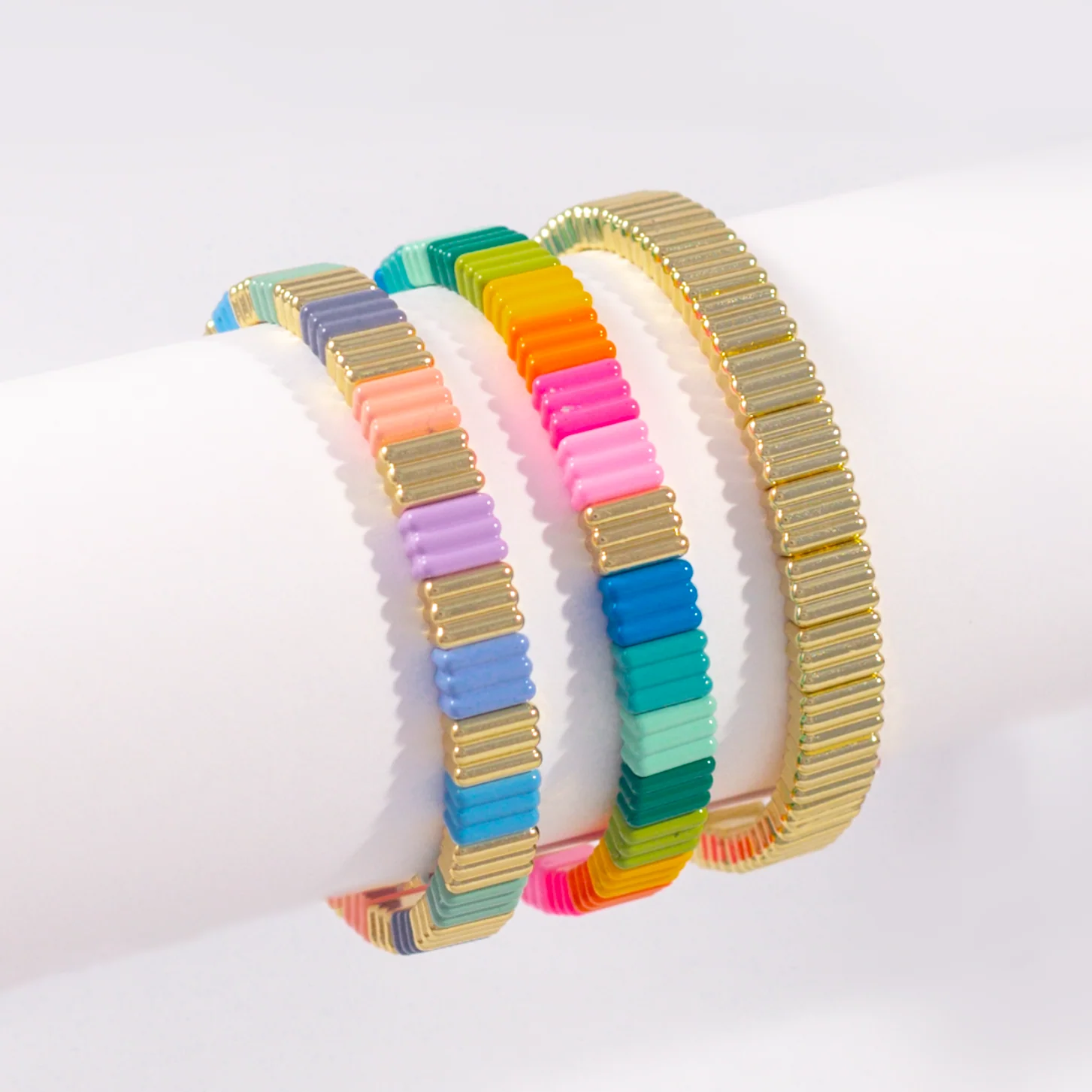 Groovy Enamel Bracelet | Pastel | Thick - Image 2