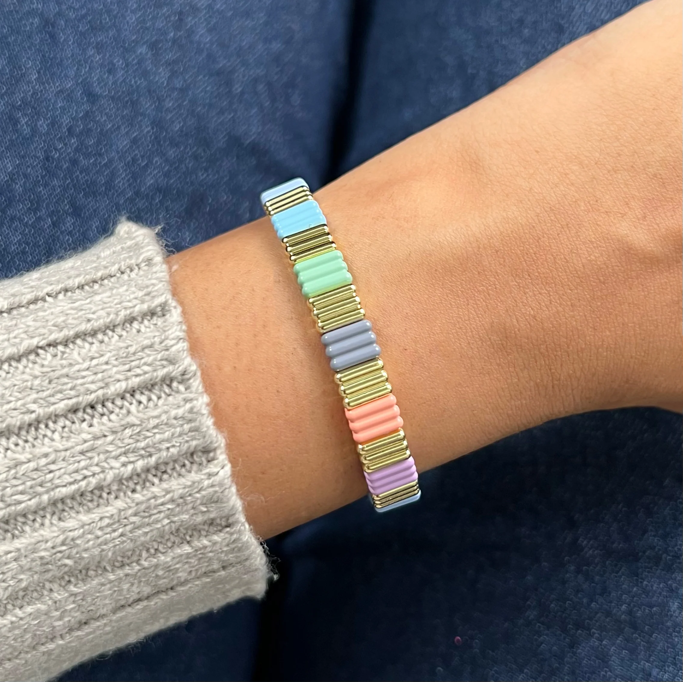 Groovy Enamel Bracelet | Pastel | Thick - Image 3