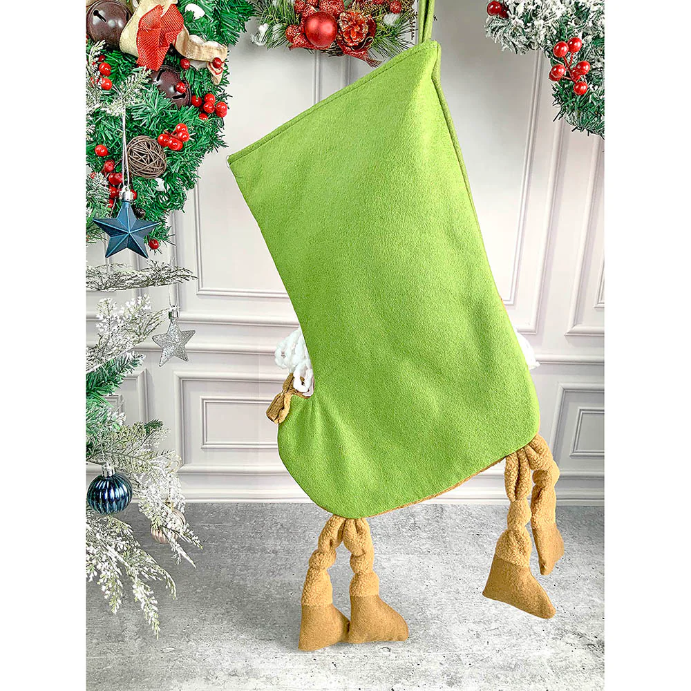 Santa Long Hanging Knot Legs Christmas Stocking, 16 inches - Image 3