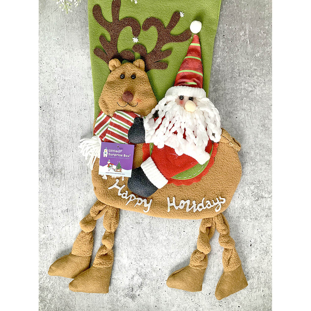 Santa Long Hanging Knot Legs Christmas Stocking, 16 inches - Image 6
