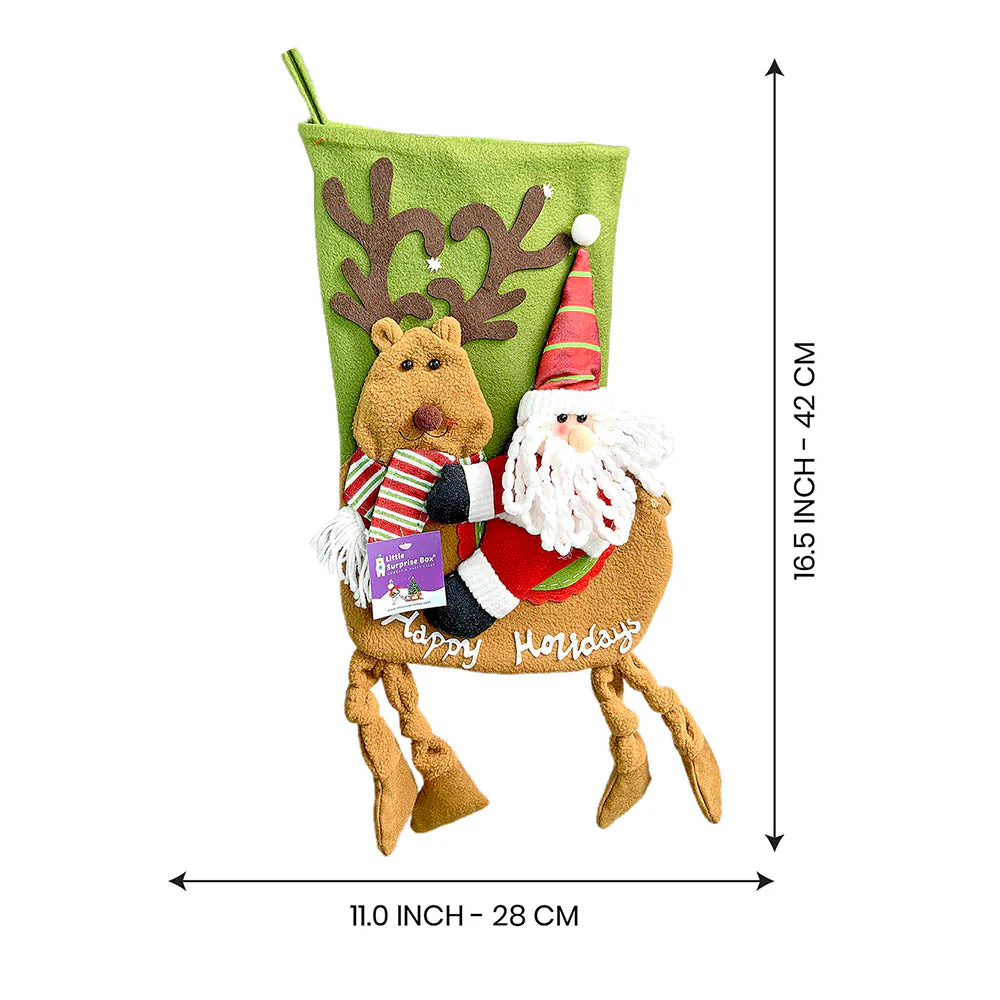 Santa Long Hanging Knot Legs Christmas Stocking, 16 inches - Image 8