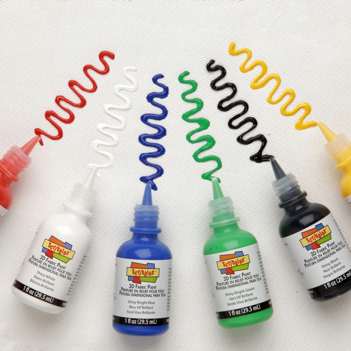 Scribbles Shiny 3D Fabric Paint 6 Pack - Image 3