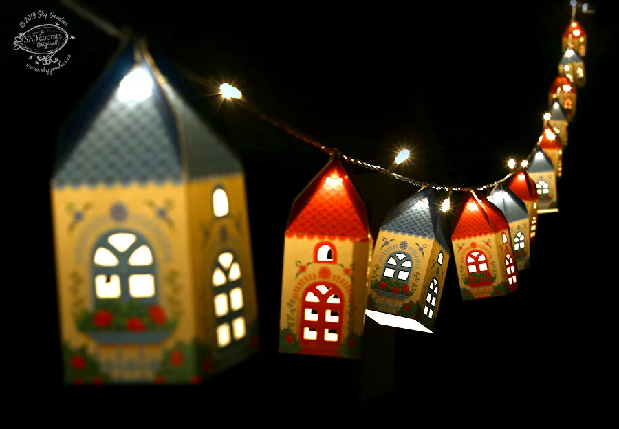 Set of 10 Mini Happy Home with Fairy Lights - Electric with 2 Pin Plug - Image 3