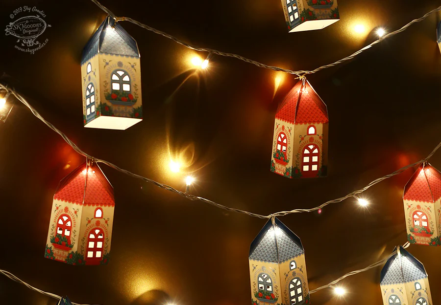 Set of 10 Mini Happy Home with Fairy Lights - Electric with 2 Pin Plug - Image 4