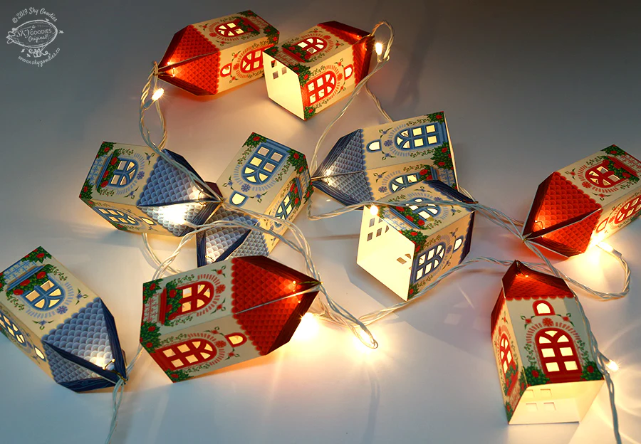 Set of 10 Mini Happy Home with Fairy Lights - Electric with 2 Pin Plug - Image 7