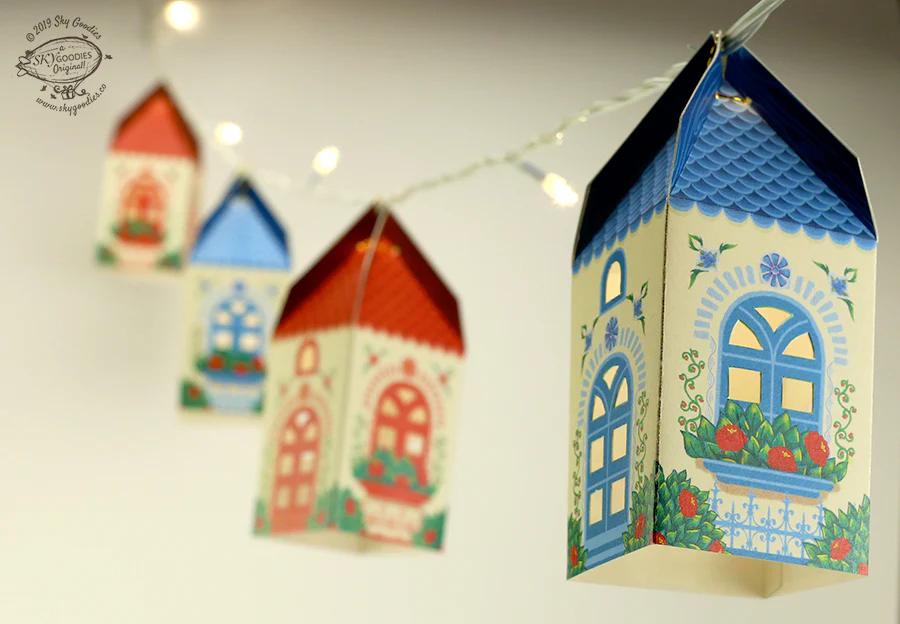 Set of 10 Mini Happy Home with Fairy Lights - Electric with 2 Pin Plug - Image 8