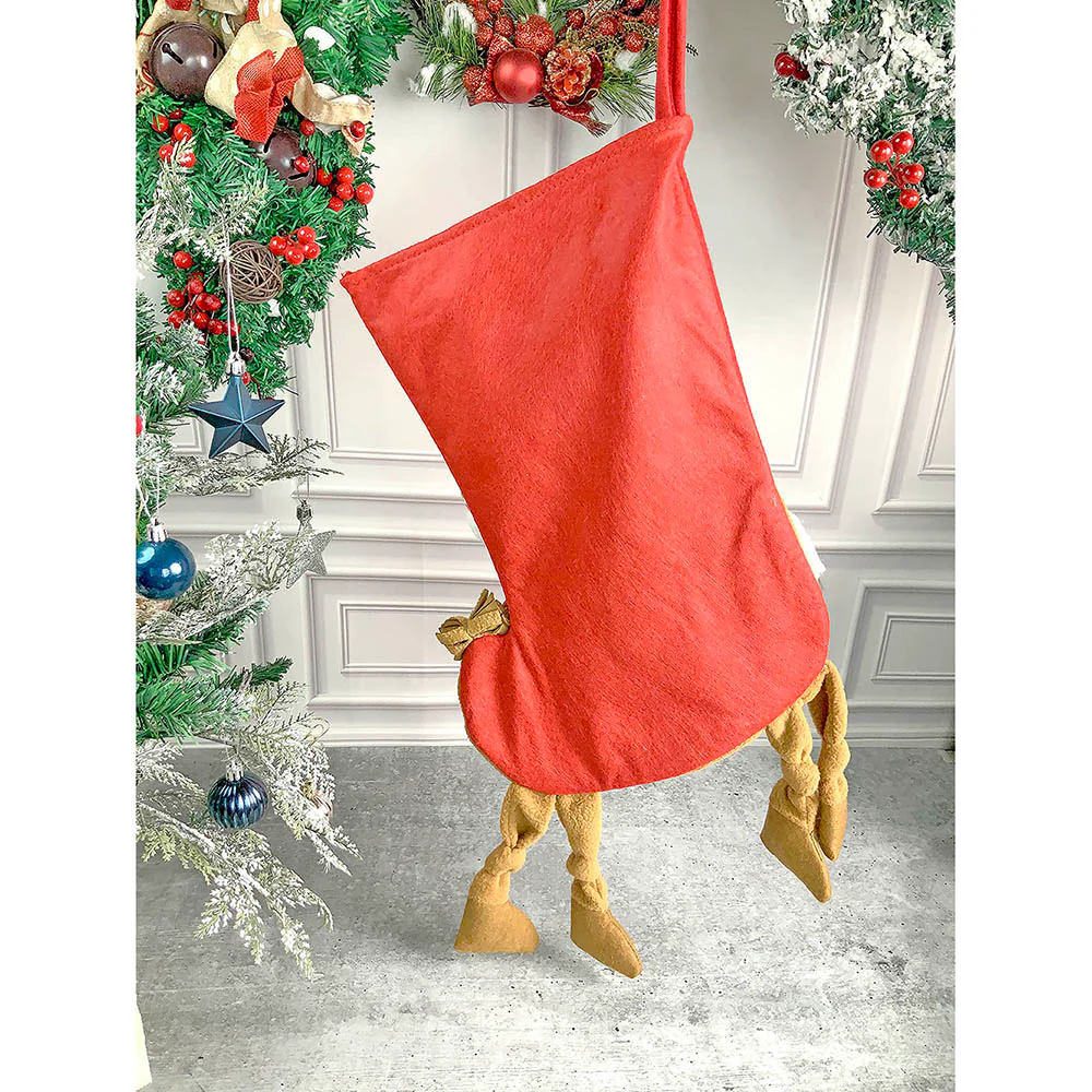 Snowman Long Hanging Knot Legs Christmas Stocking, 16 inches - Image 3