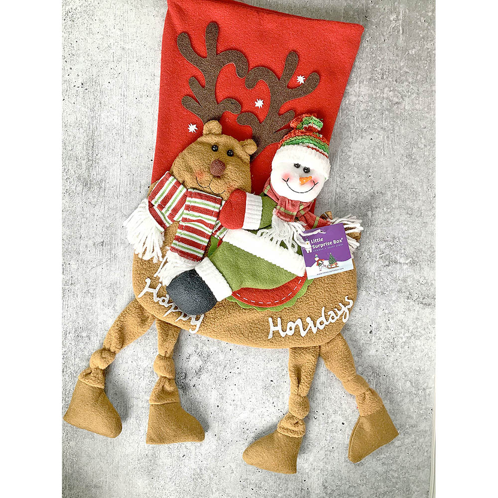 Snowman Long Hanging Knot Legs Christmas Stocking, 16 inches - Image 4