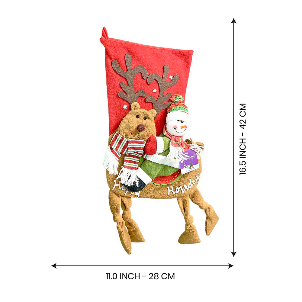 Snowman Long Hanging Knot Legs Christmas Stocking, 16 inches - Image 7