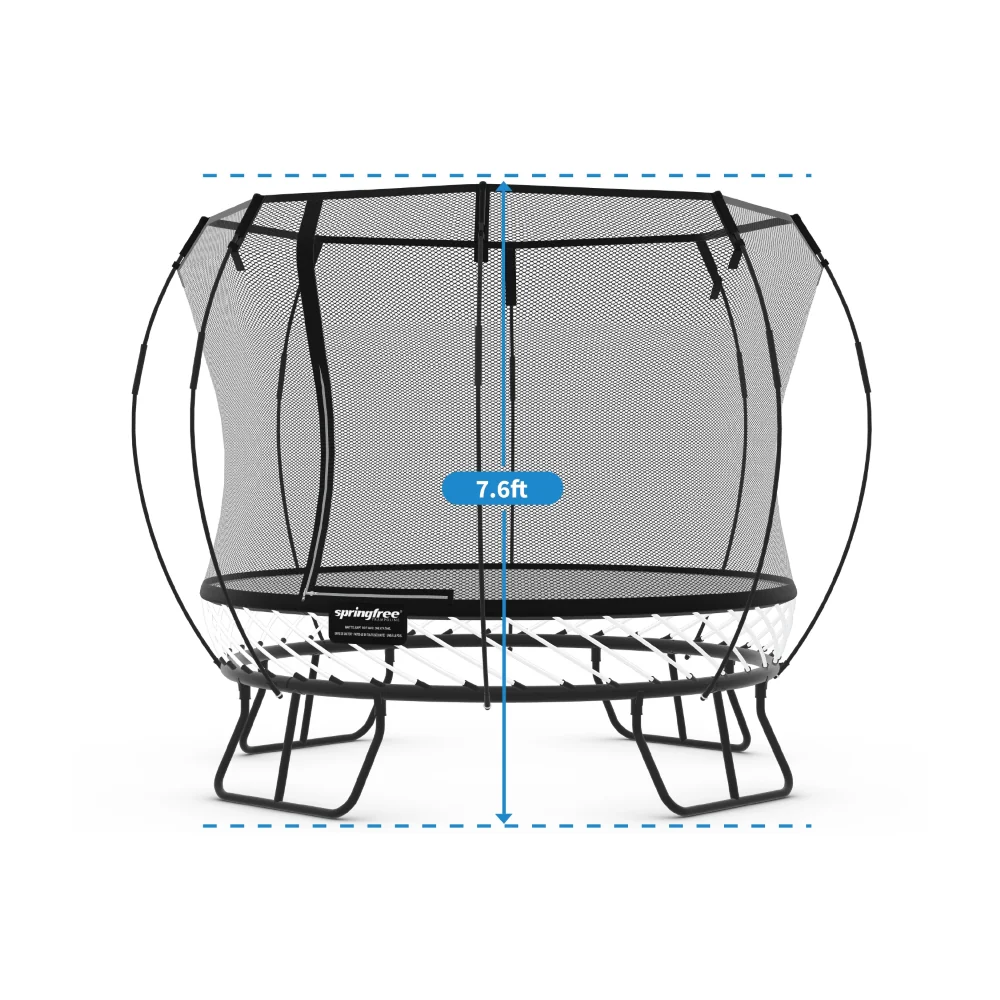 Springfree Compact Round Trampoline With Enclosure and with Flex R Hoop Basket Ball - Image 11