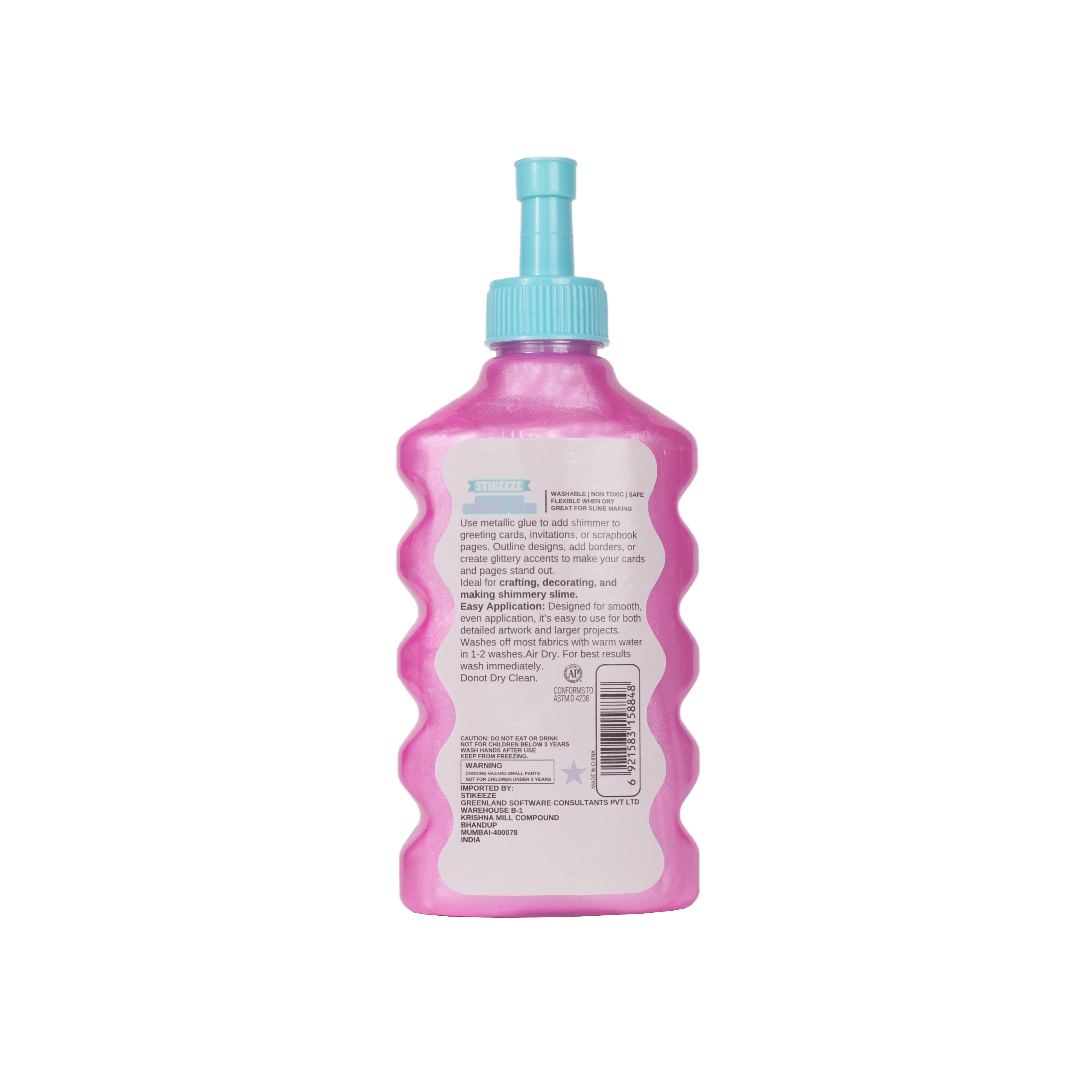 Stikeeze Metallic Sparkle Glue | Pink | 177ML - Image 2
