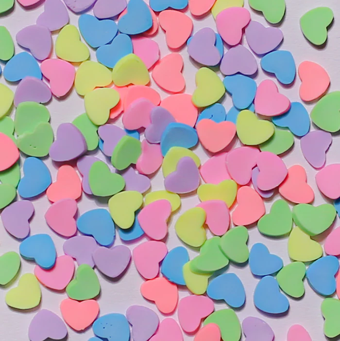 Stikeeze Shaped Confetti | Coloured Hearts | 3 gms | For Crafts, Slime & Resin Art
