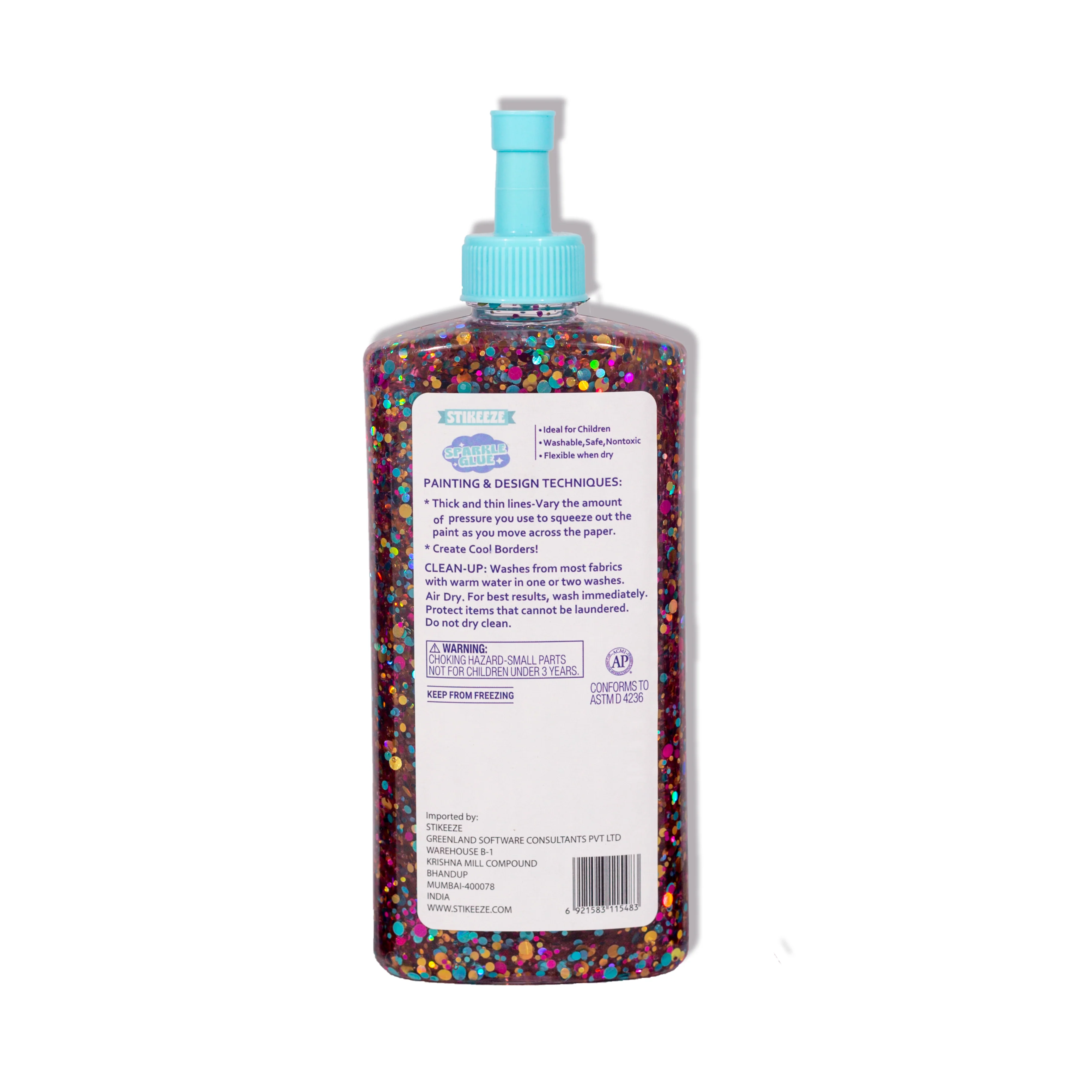 Stikeeze Sparkle Confetti Glue | Magenta Magic | 266ml - Image 2