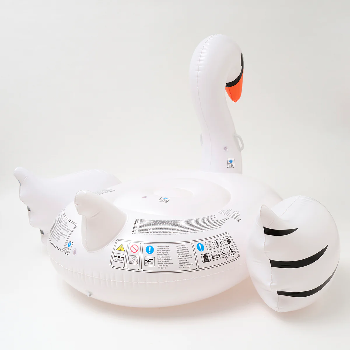 SUNNYLiFE white color inflatable Luxe Ride-On Float Swan - Image 4