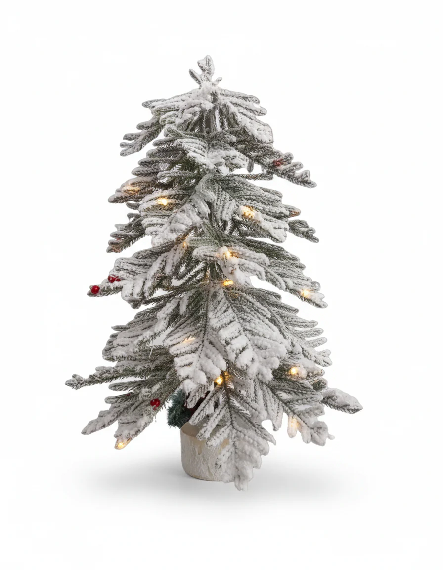 SWEN 2 feet LUCE tabletop Christmas tree with frosting and woodden base - Image 2
