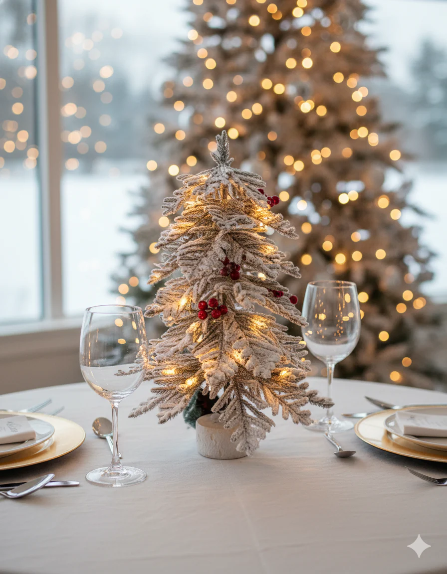 SWEN 2 feet LUCE tabletop Christmas tree with frosting and woodden base - Image 4