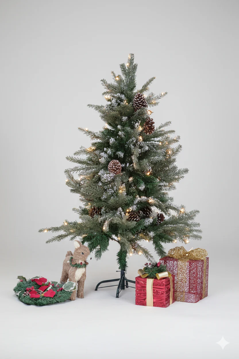 SWEN 4 feet BALSAM christmas tree with light frosting and large pine cones - Image 6
