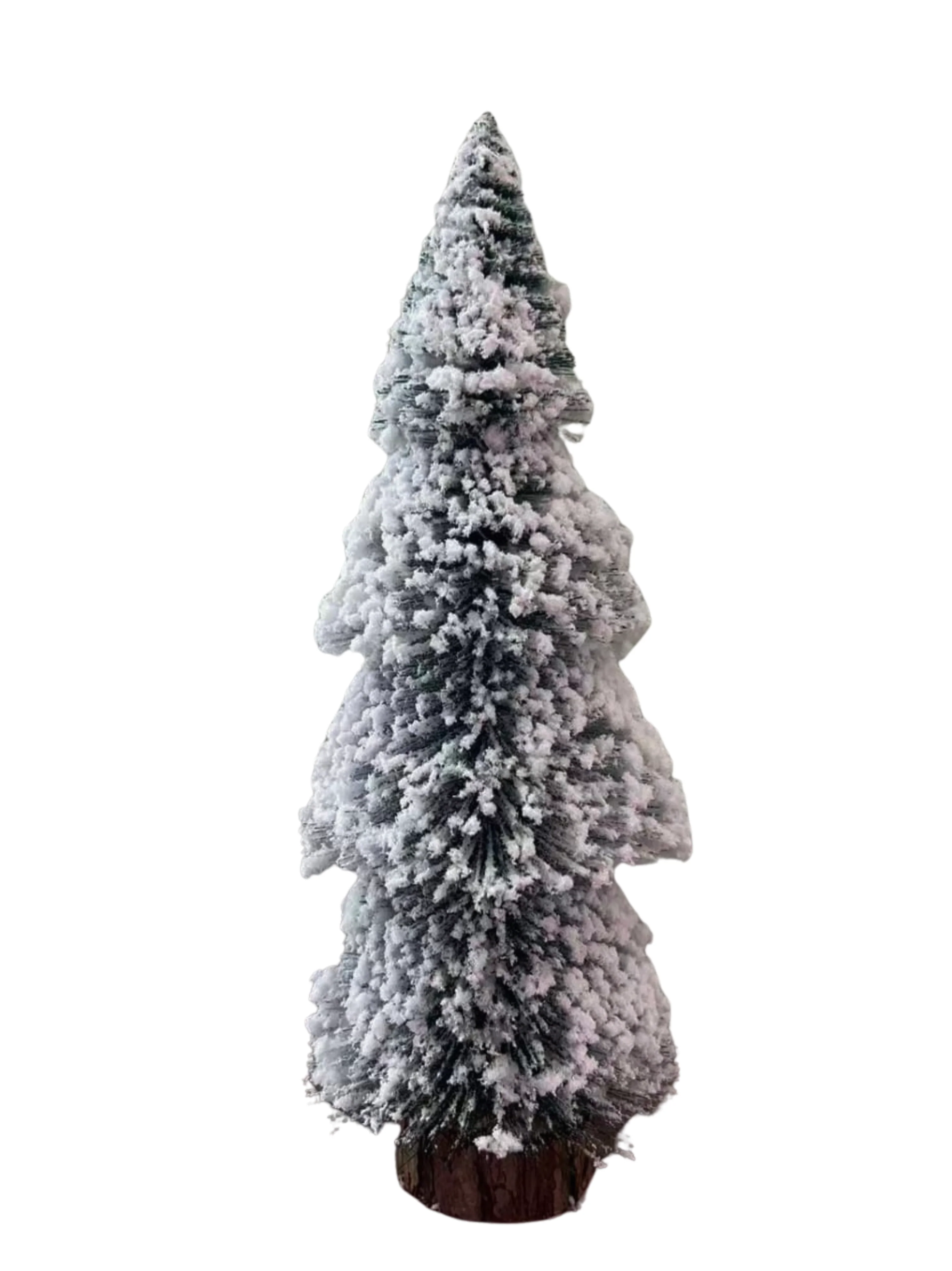 SWEN SILVERLY tabletop christmas tree with frosting and woodden base, pack of 3 - Image 4