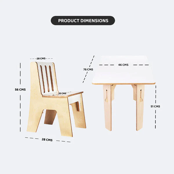 SWEN wooden Straight Table and Chair AMBER & ASHER - Image 2