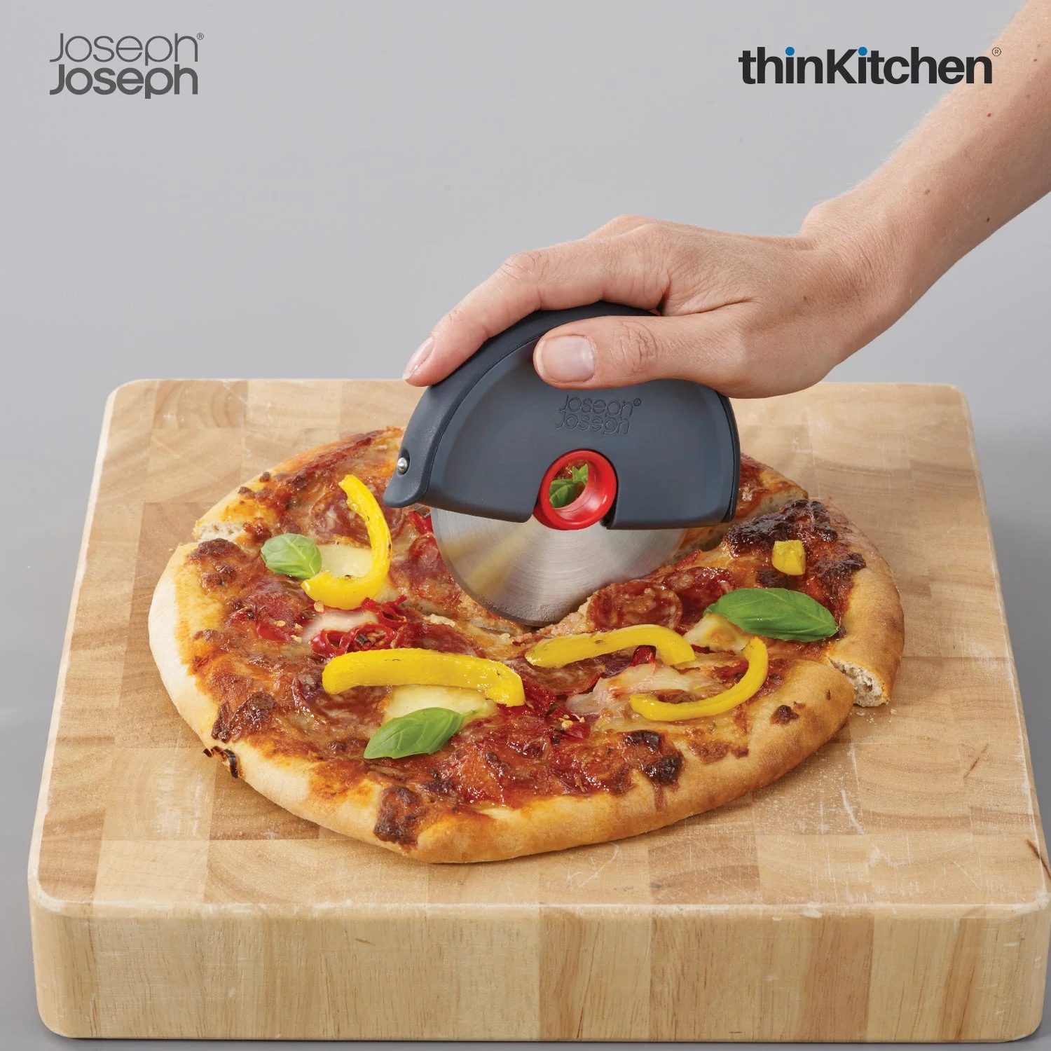 thinKitchen™ Joseph Joseph Disc Easy-clean Pizza Cutter - Grey - Image 6