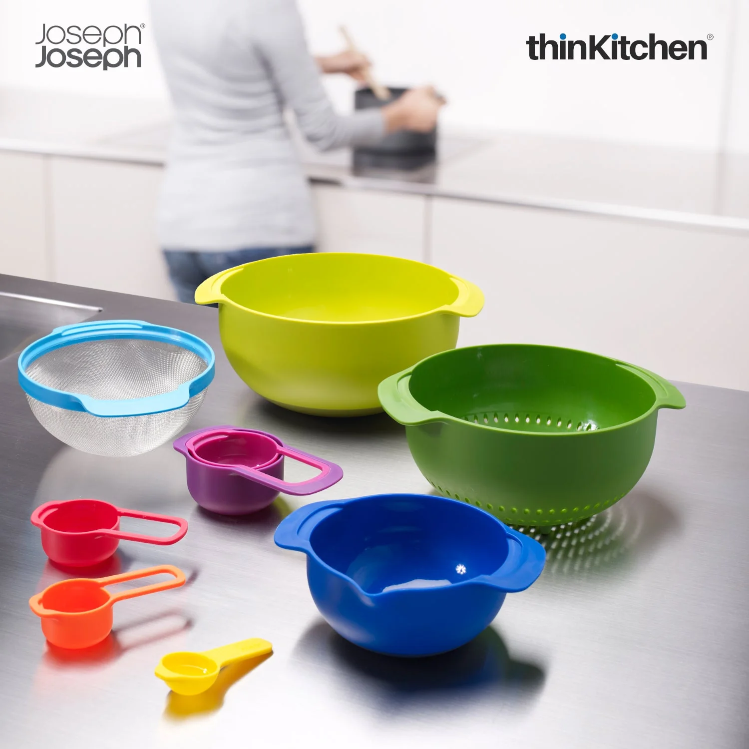 thinKitchen™ Joseph Joseph Nest 9 Plus Bowl Set - Multi Colour - Image 2
