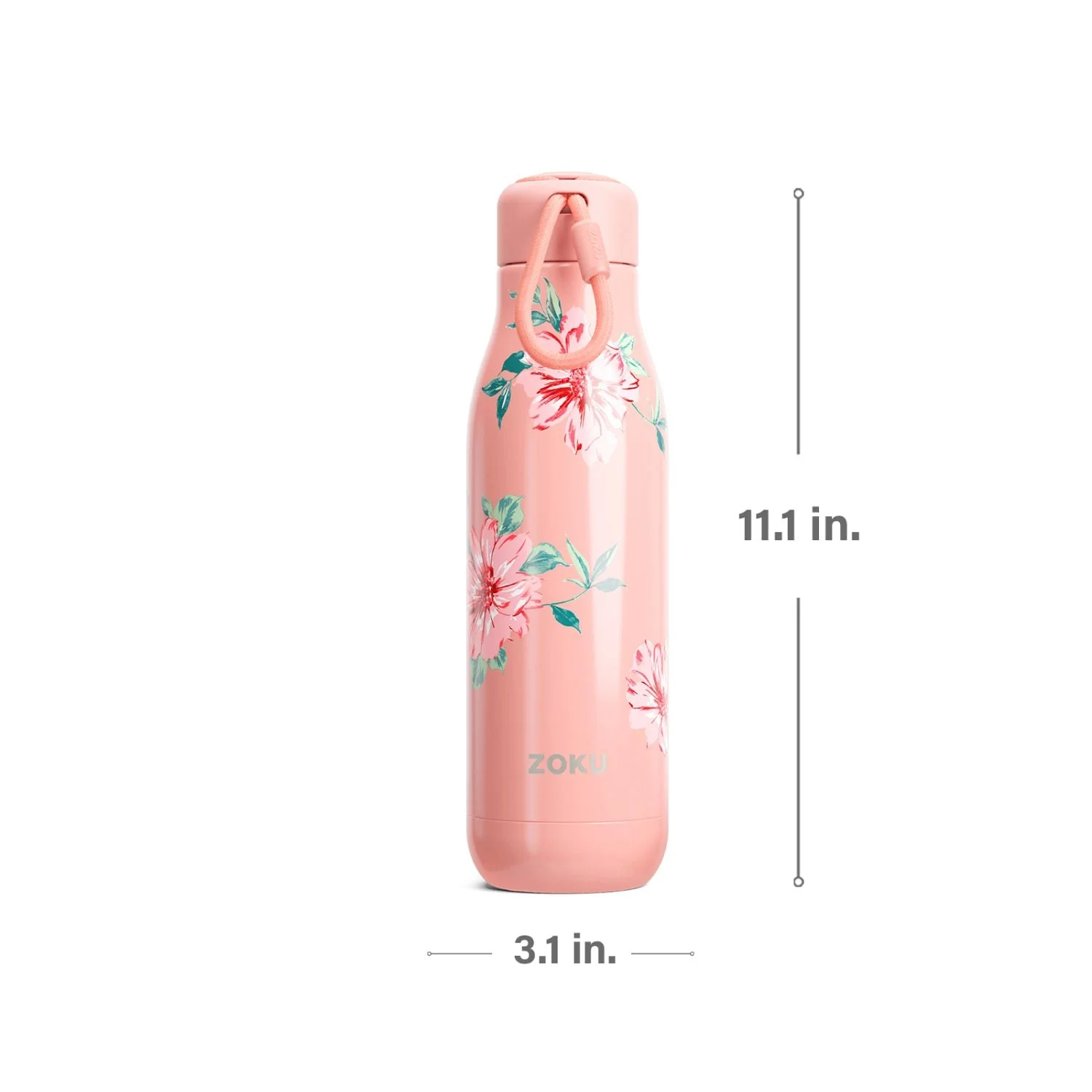 thinKitchen™ Zoku Stainless Steel Rose Petal Bottle, Pink, 750ml - Image 3