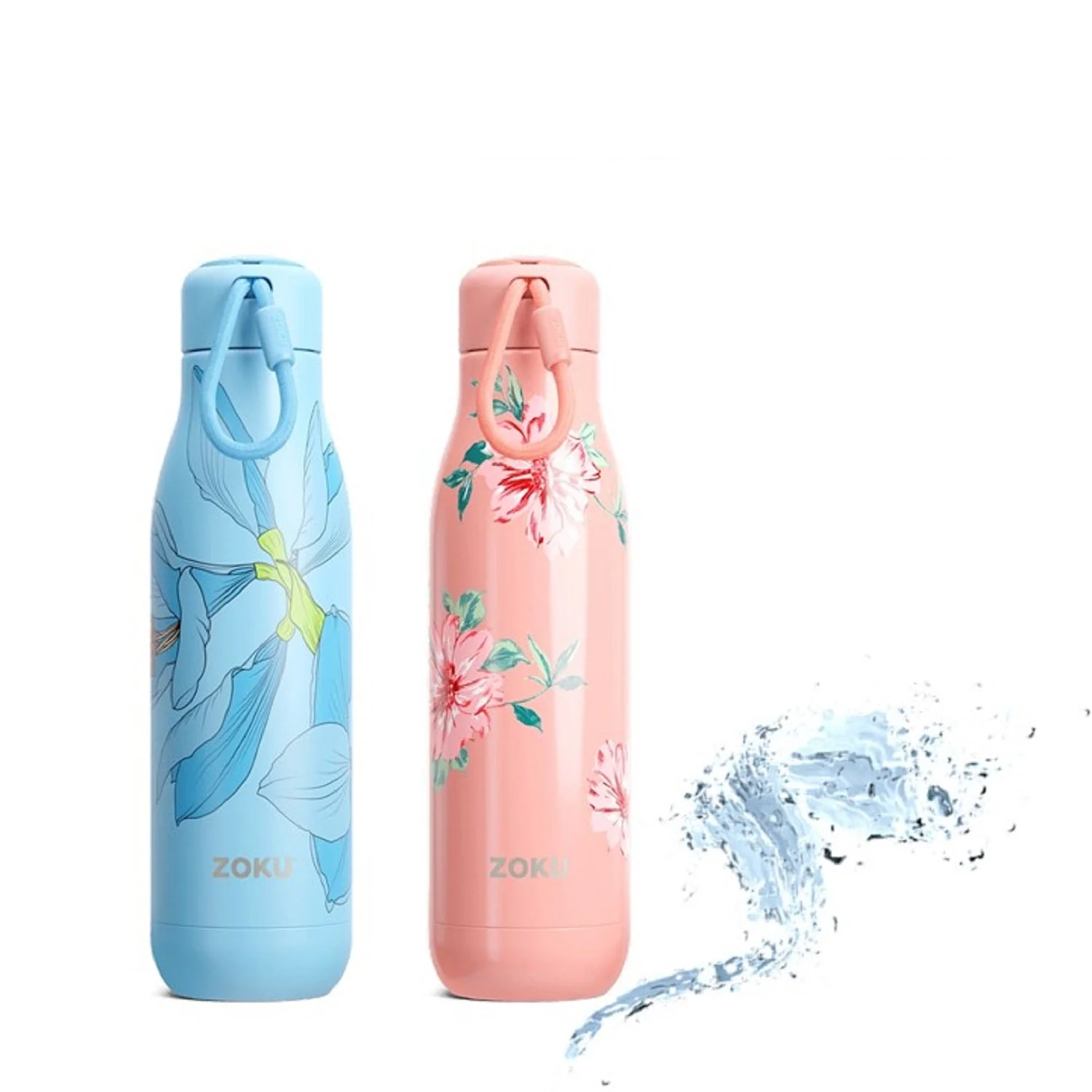 thinKitchen™ Zoku Stainless Steel Rose Petal Bottle, Pink, 750ml - Image 5