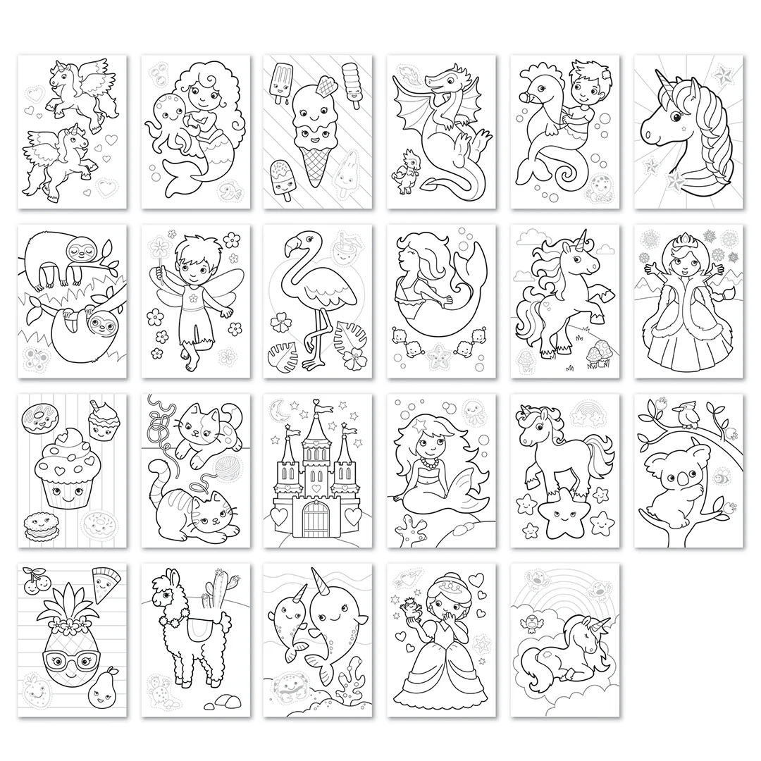 Unicorns, Mermaids and more! Sticker Colouring Books (10 PACK) - Image 2