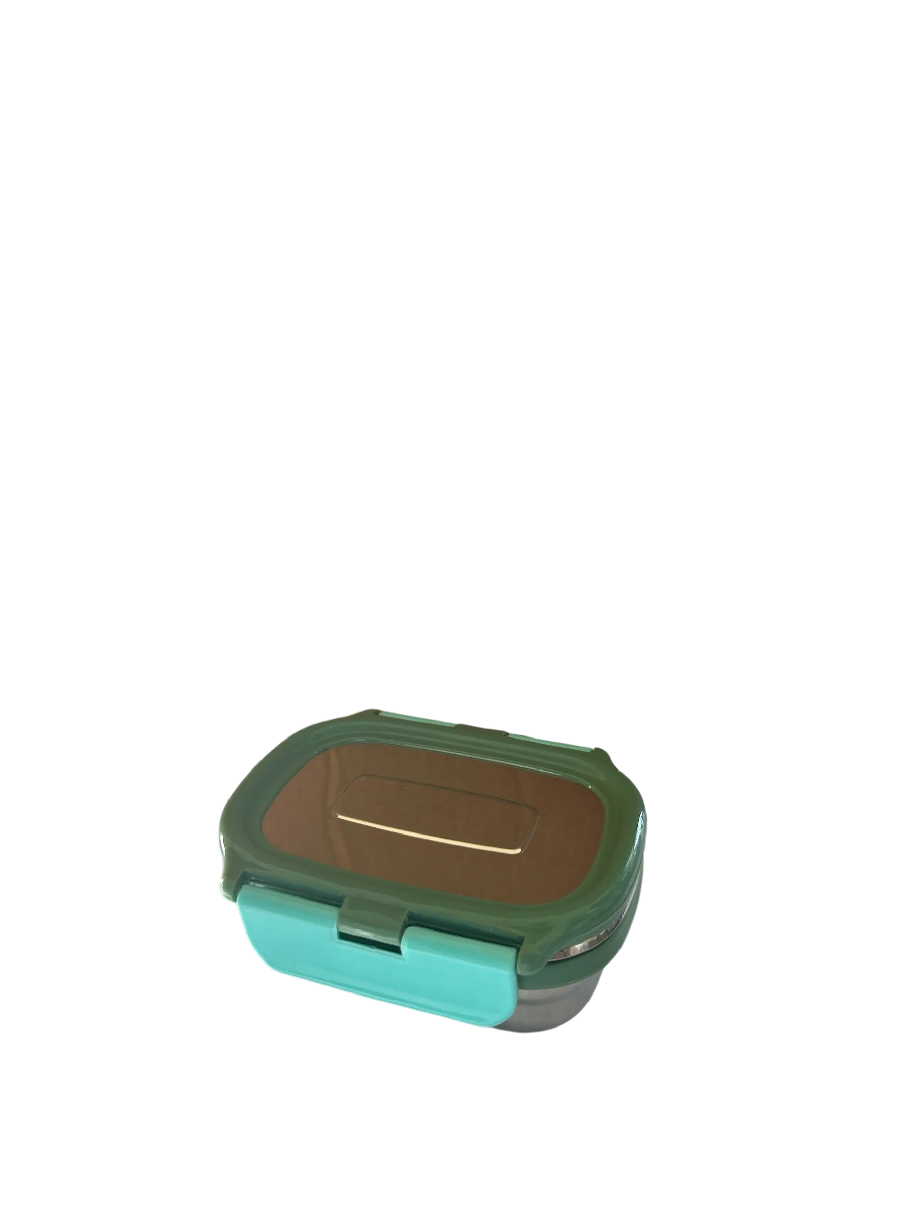 Veigo Small Stainless Steel Small Veg Box - Military Green + Aqua | Limited Edition - Image 2