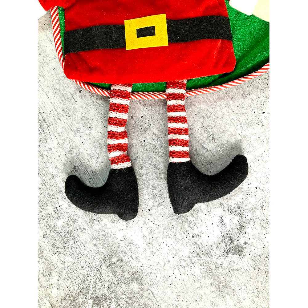 Velvet Glitter Santa Christmas Stocking, 16 inches - Image 6