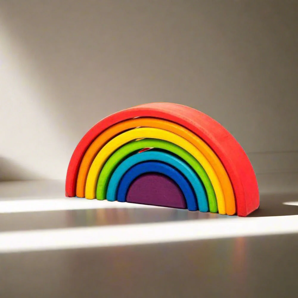 Open Ended Wooden Rainbow Stacker 7 Piece - Image 14