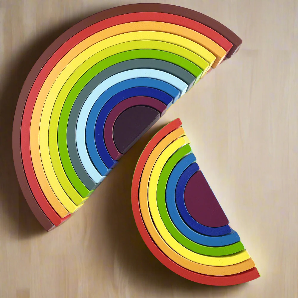 Open Ended Wooden Rainbow Stacker 7 Piece - Image 18