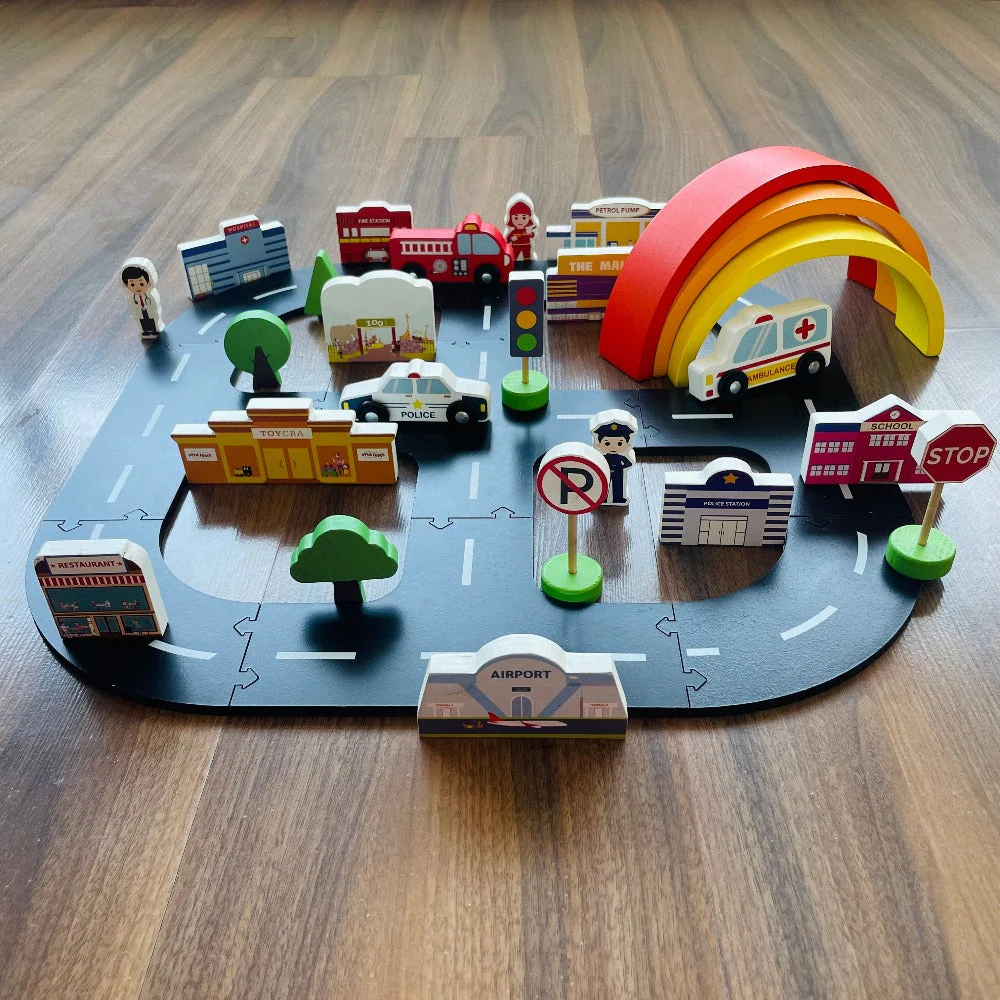 Open Ended Wooden Rainbow Stacker 7 Piece - Image 3
