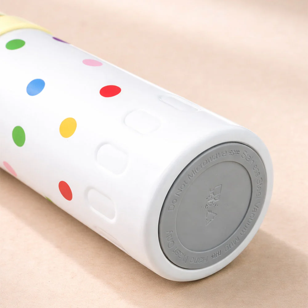 Yellow Polka Dots Stripes Cap Series,  Stainless Steel Kids Water Bottle , 520ml - Image 6