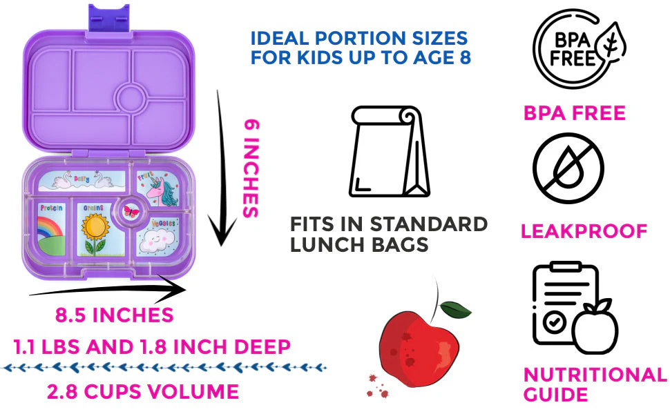 Yumbox 6 Section Original- Power Pink Unicorn - Image 4
