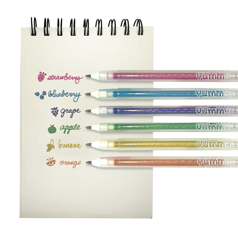 Yummy Yummy Scented Gel Pens - Metallic - Set of 6 - Image 3