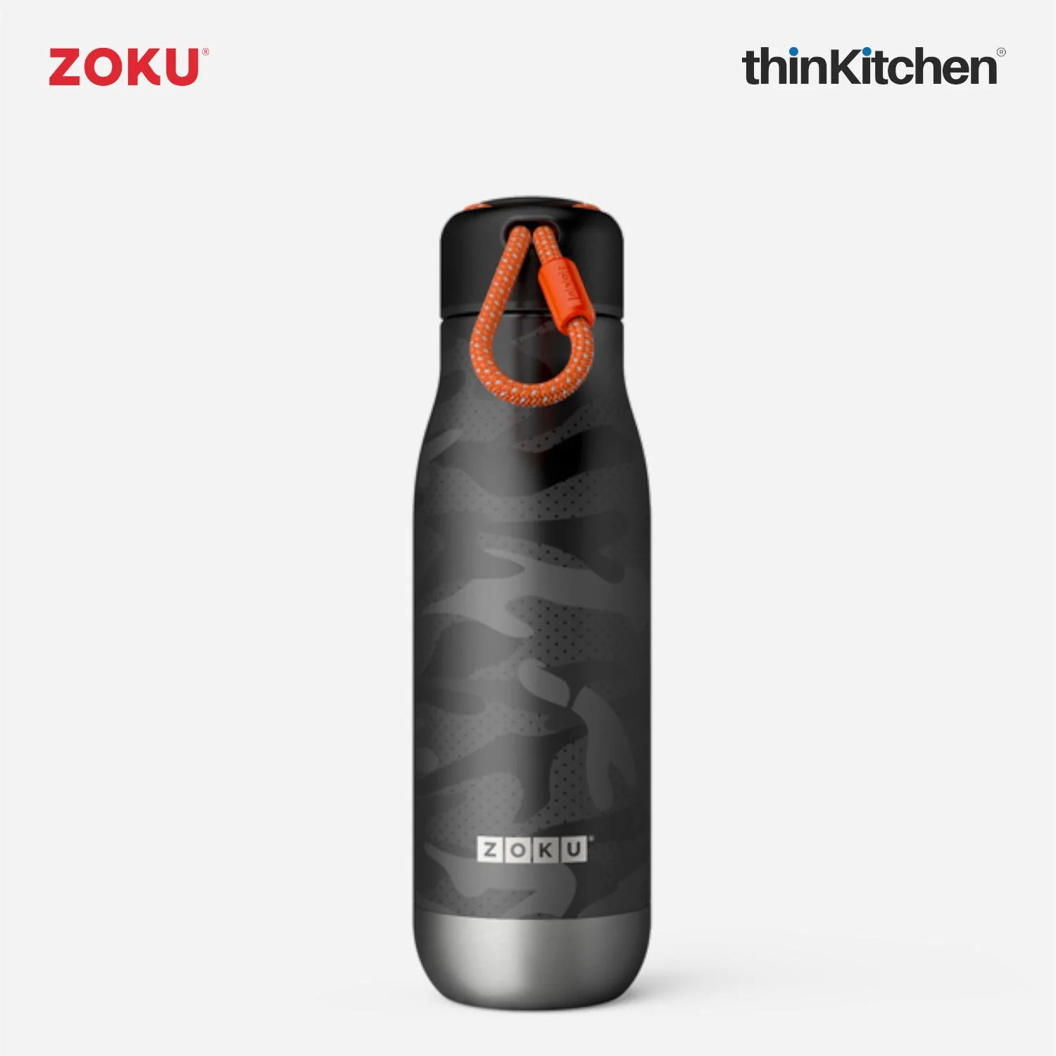 thinKitchen™ Zoku Black Camo Stainless Steel Bottle, 500ml - Image 2