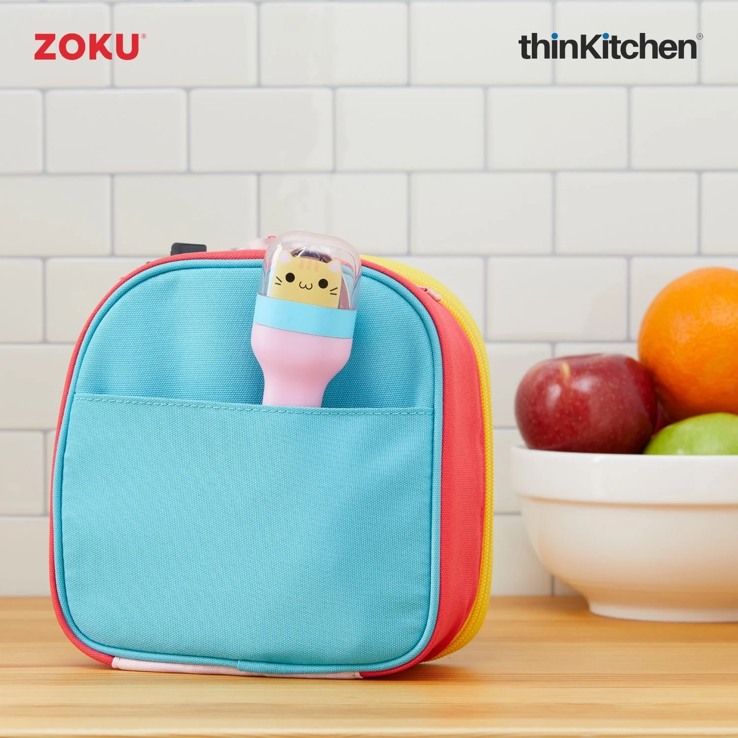 thinKitchen™ Zoku Stainless Steel Kids Pocket Utensil Set, Kitty - Image 3
