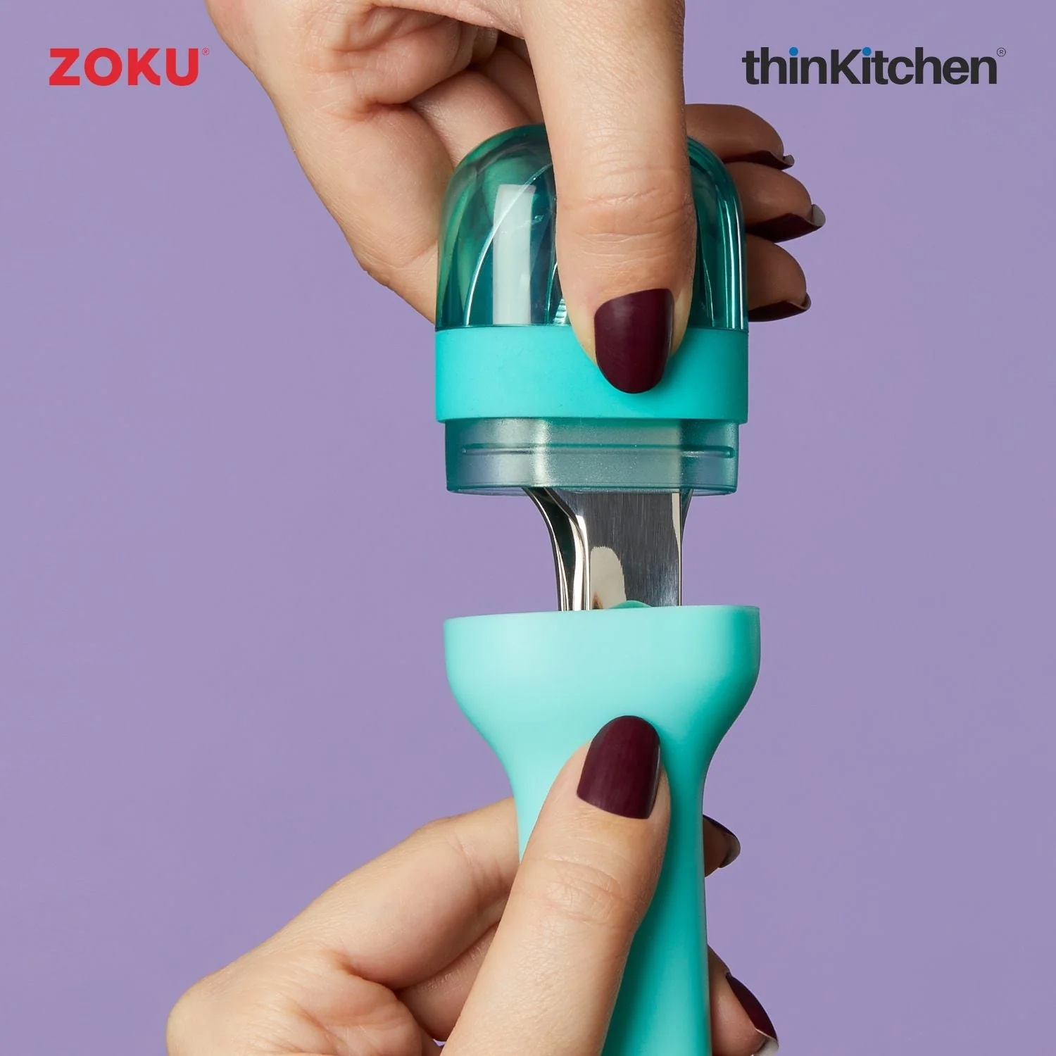 thinKitchen™ Zoku Stainless Steel Kids Pocket Utensil Set, Teal - Image 8